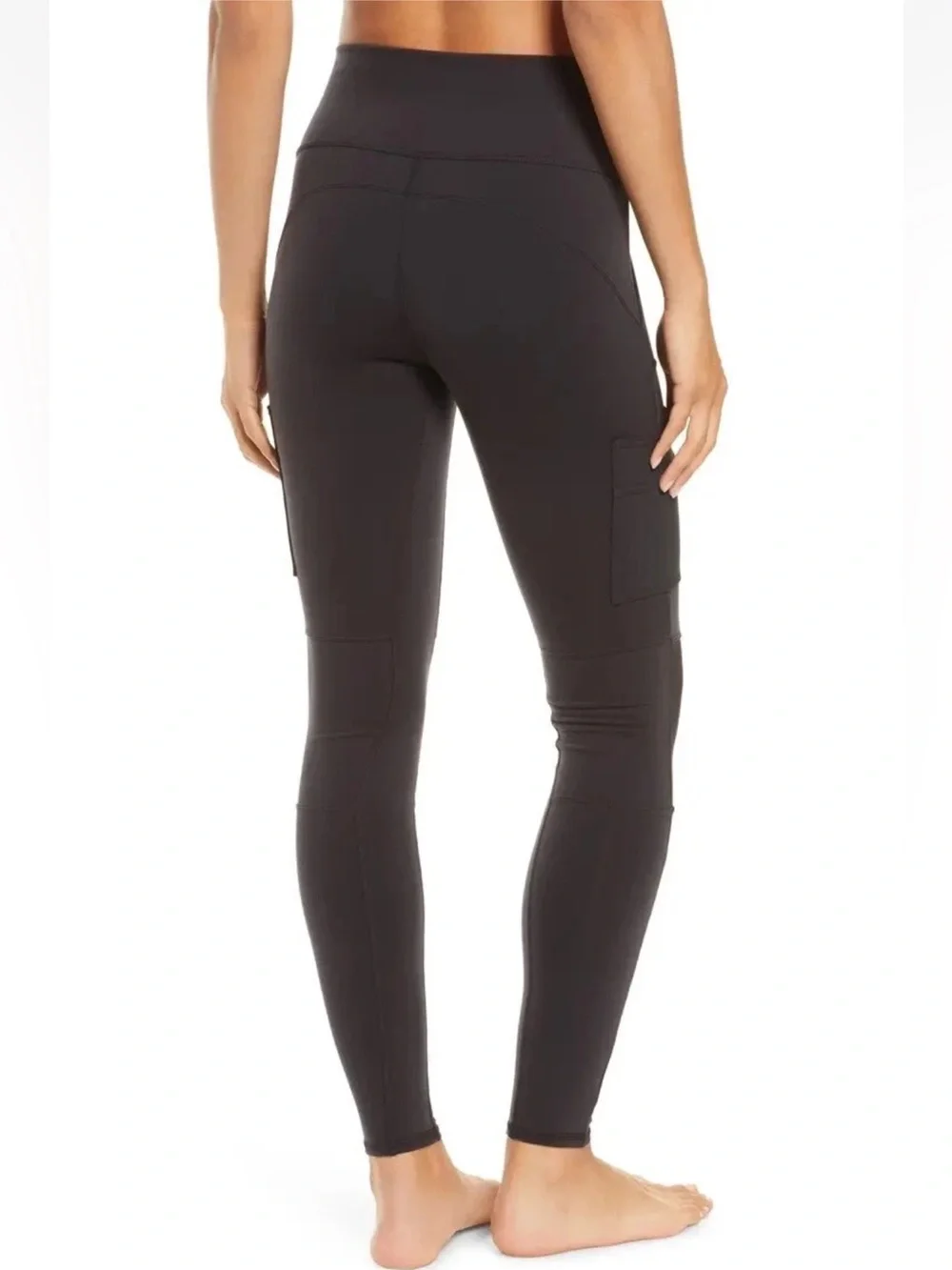 Alo Yoga High Waist Cargo Airbrush Legging 28” Sz Small Black Full Length